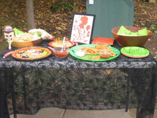 one of the three snack tables i had set up.